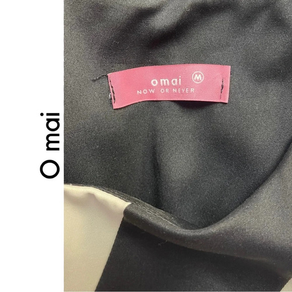 O Mai Sleeveless Colour Block Dress Black Tan Back  Zipper Size Medium - Picture 6 of 7